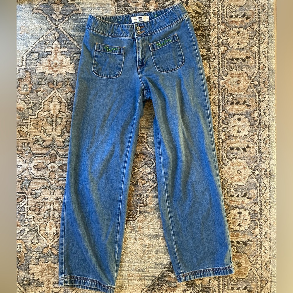 Gap Leaf Embroidered Jeans